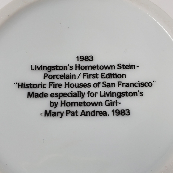 VINTAGE HOMETOWN STEIN SAN FRANCISCO FIREHOUSES BEER MARY PAT ANDREA 1983 - Picture 10 of 12